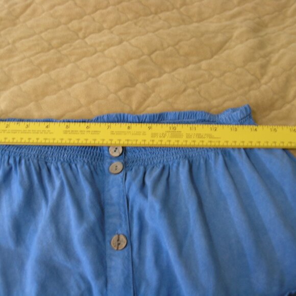 Mile Gabrielle Blue tiered Rayon skirt Size Large - Picture 9 of 12